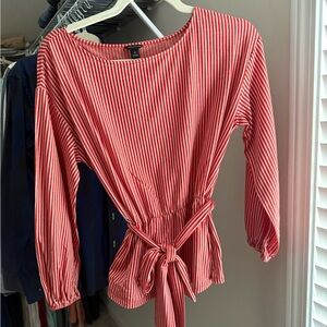 Red Striped Women's Top Ann Taylor